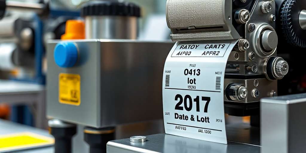 etiquetadora industrial manual de lote y fecha caducidad